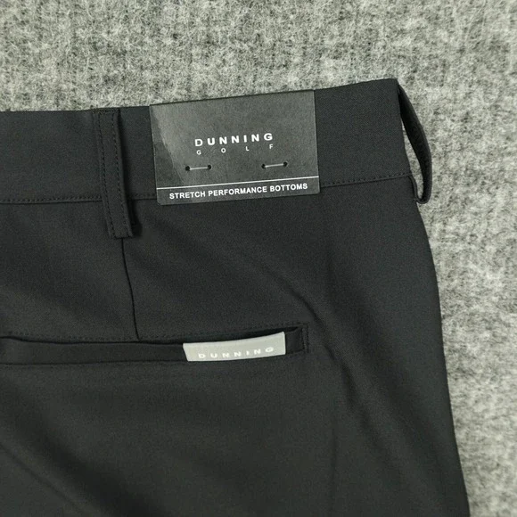 Dunning Pants Mens 40x00 Black Stretch Performance Golf Bottoms